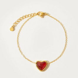 Beautiful Carnelian Stone Heart Bracelet for Women